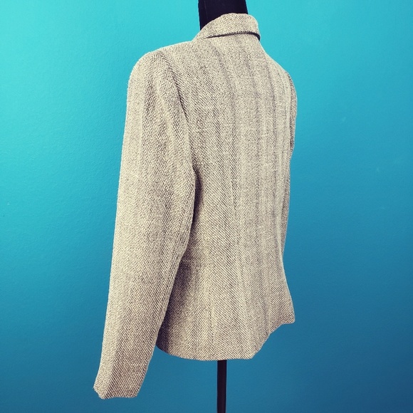 🟤🍂 INDIVIDUALS by FRAMEWORK Tweed Blazer / Jacket w/ Leather Accents - Picture 6 of 8